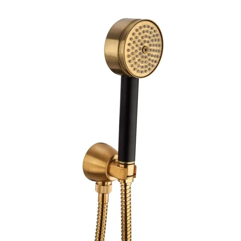 Set de douche avec prise d‘eau et douchette couleur laiton brossé Mamoli Gio Ponti 0000FR14002G