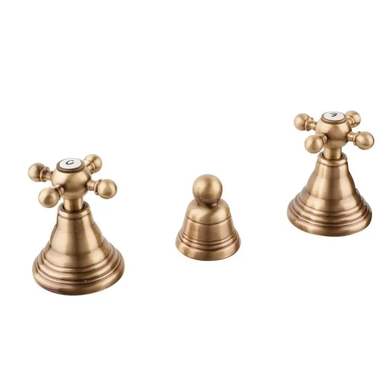 Robinet de bidet 3 trous de couleur bronze brossé Porta&Bini Old Fashion 62556BR