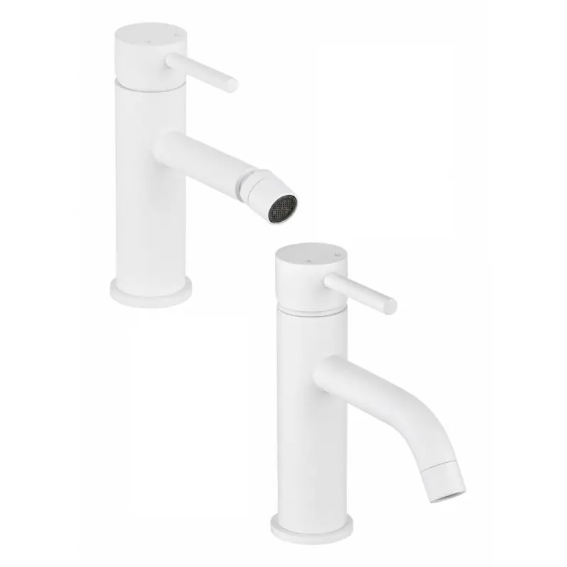 Ensemble de salle de bain en couleur blanc mat avec lavabo et bidet Pollini Jessy KITJES1BO