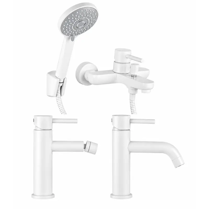 Pack mitigeur de salle de bain en Blanc mat Pollini Jessy KITJES5BO