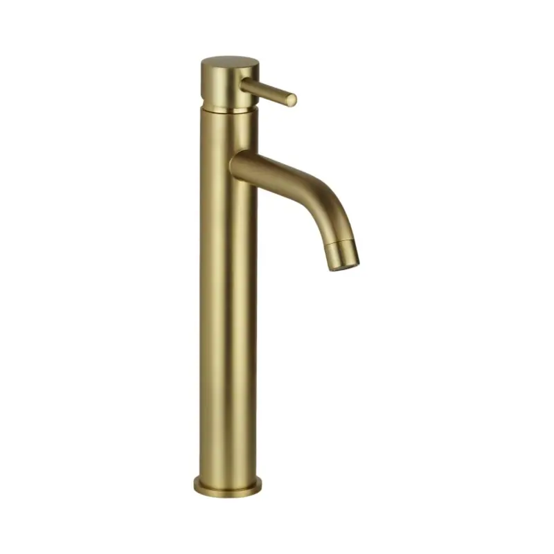 Mitigeur de lavabo à bec haut de couleur or brossé Pollini Jessy MXLHMCMMCOS