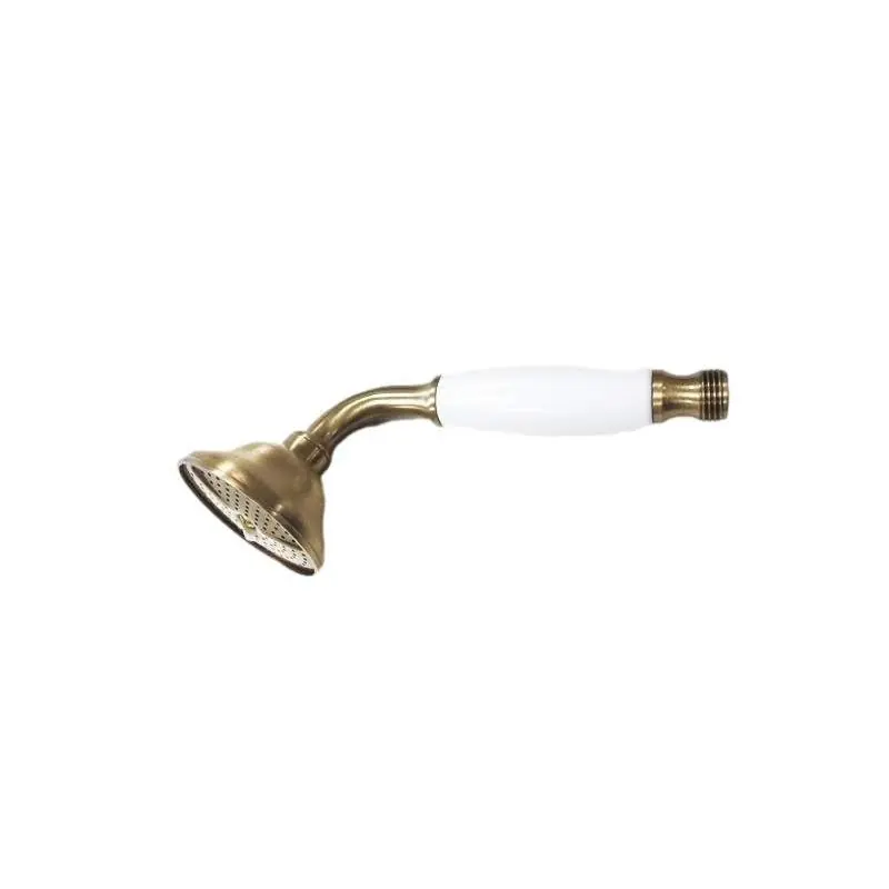 Douchette en laiton couleur bronze avec manette blanche Pollini Acqua Design Niky DOC2300.B.D.BR