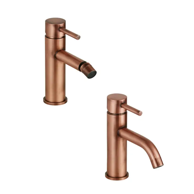 Ensemble de salle de bain couleur cuivre complet avec lavabo et bidet Pollini Jessy KITJES1RA