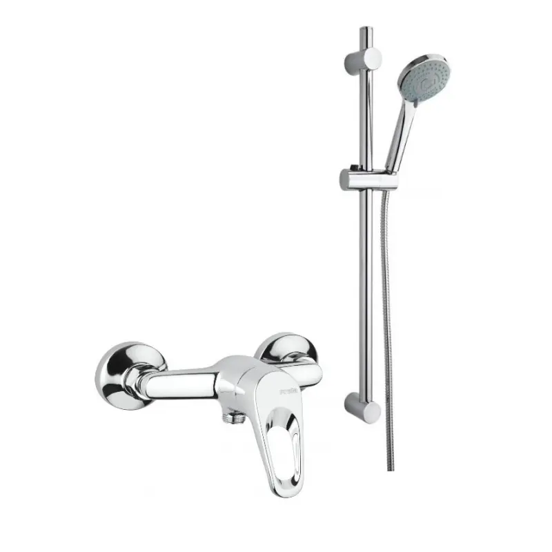 Ensemble de robinetterie pour cabine de douche complet avec mitigeur et barre de douche Naomi KITNAOMI3CR