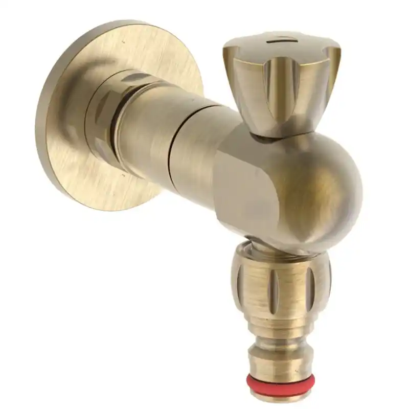 Robinet INGENIUS en laiton bronze ancien avec raccord 1/2”G pour brancher le tuyau d’arrosage au robinet IG450GB