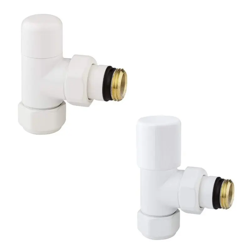 Ensemble de robinets de radiateur coudés de couleur blanc brillant Arteclima KITVAL8BI