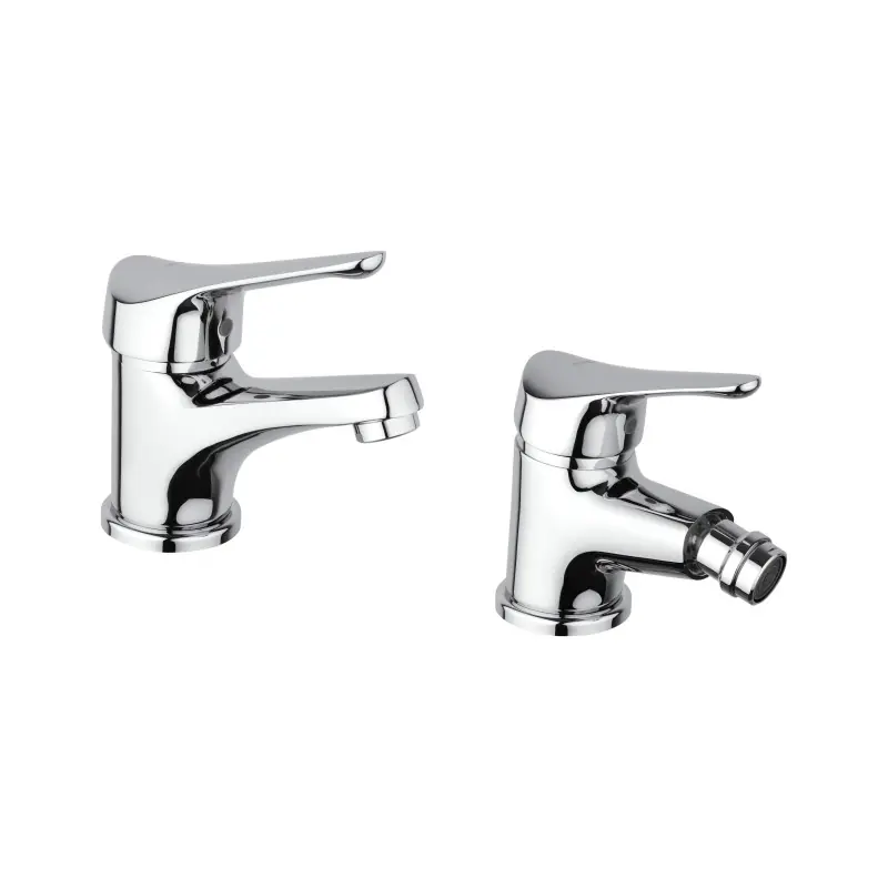 Ensemble de mitigeurs lavabo et bidet de couleur chrome Piralla Ariel KITARIEL2CR