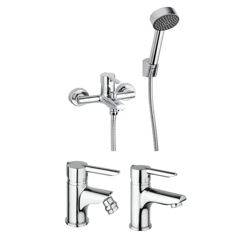 Kit robinetterie murale pour lavabo, bidet et baignoire Piralla Serena KITSER4CR