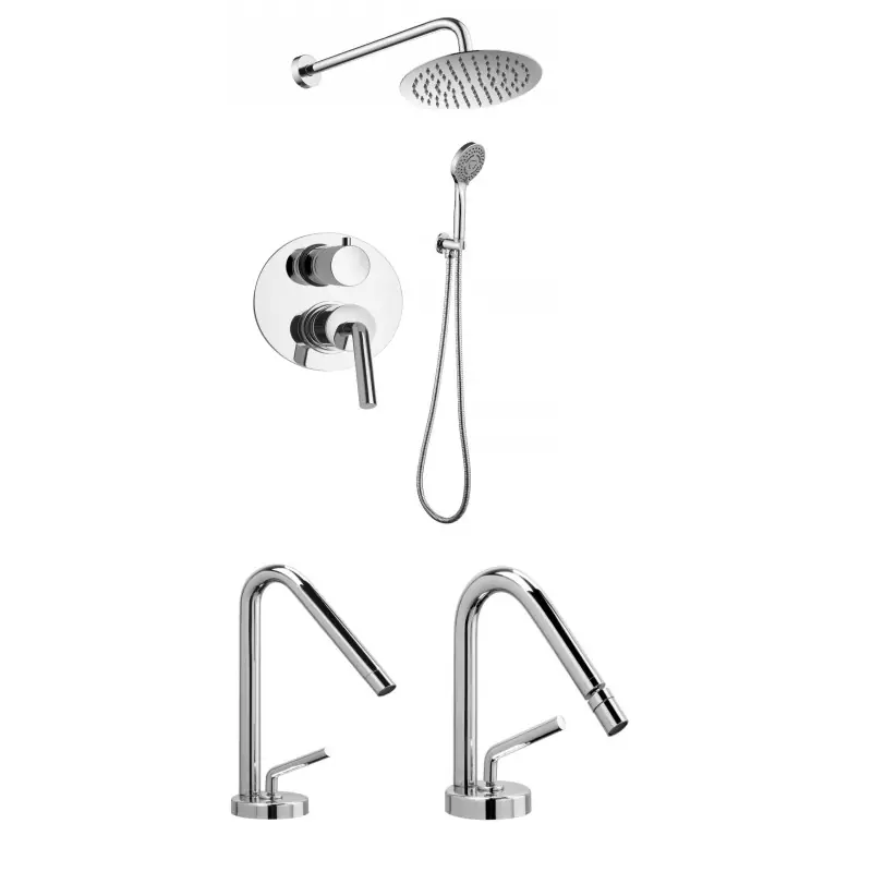 Kit complet de meuble de salle de bain avec robinetterie de couleur chrome Piralla Garda KITGARDA8CR