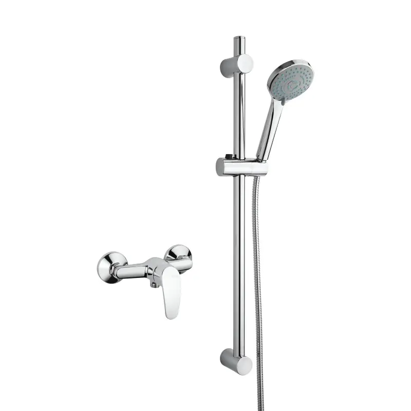Ensemble de robinetterie pour cabine de douche complet avec mitigeur et barre coulissante Piralla Ofelia KITOFELIA3CR
