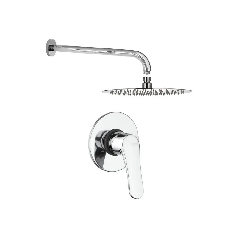 Kit de douche avec mitigeur interne, pomme de douche et bras rond Piralla Attila KITATTILA1CR