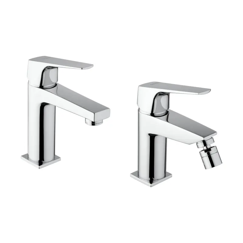 Kit mitigeur lavabo et bidet couleur chrome Piralla Iceberg KITICE2CR