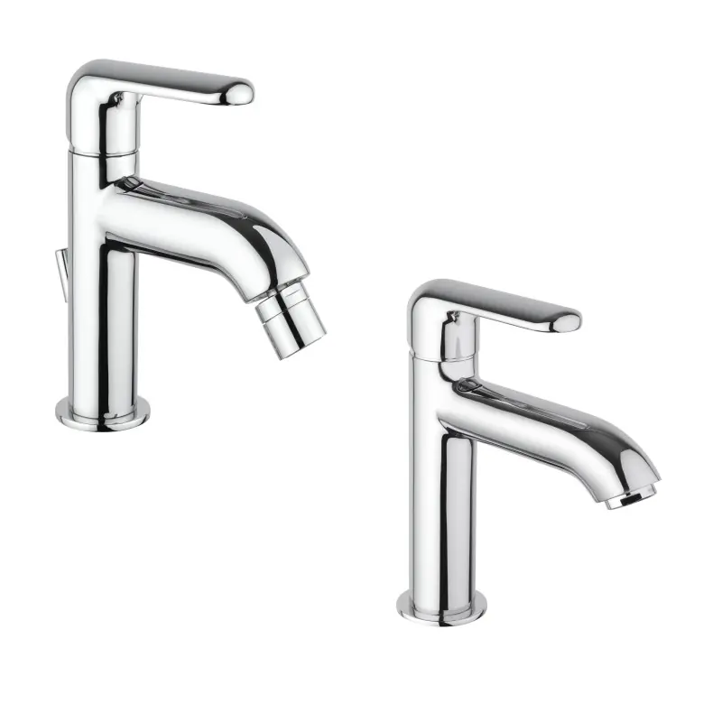 Ensemble de mitigeurs lavabo et bidet de couleur chrome Piralla Last KITLAST2CR