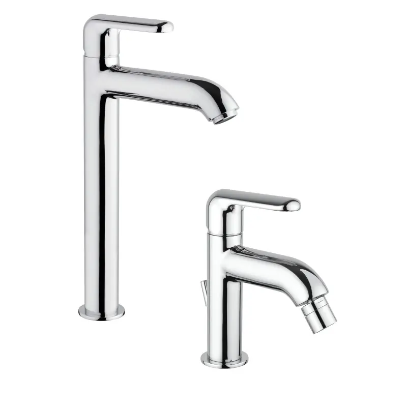 Ensemble mitigeur lavabo haut et bidet de couleur chrome Piralla Last KITLAST3CR