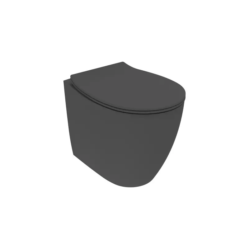 Toilettes sur pied de couleur noir mat de 52 cm de long avec abattant SoftClose Ercos Kite KITBCKTEKVASO