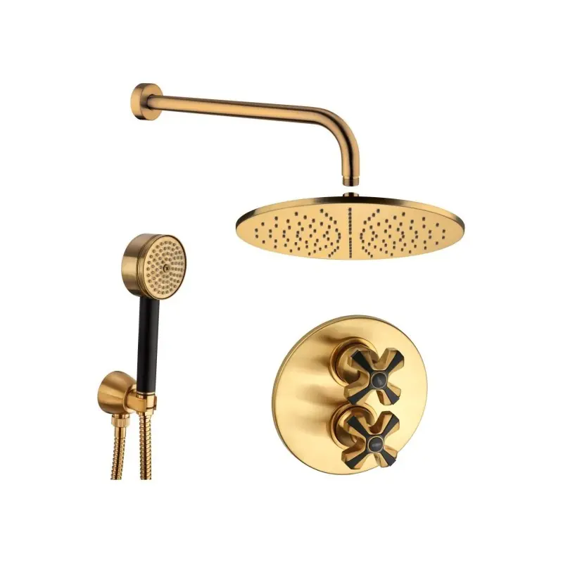 Kit de douche complet, modèle rond, couleur laiton brossé Mamoli 1938 KIT1938G1