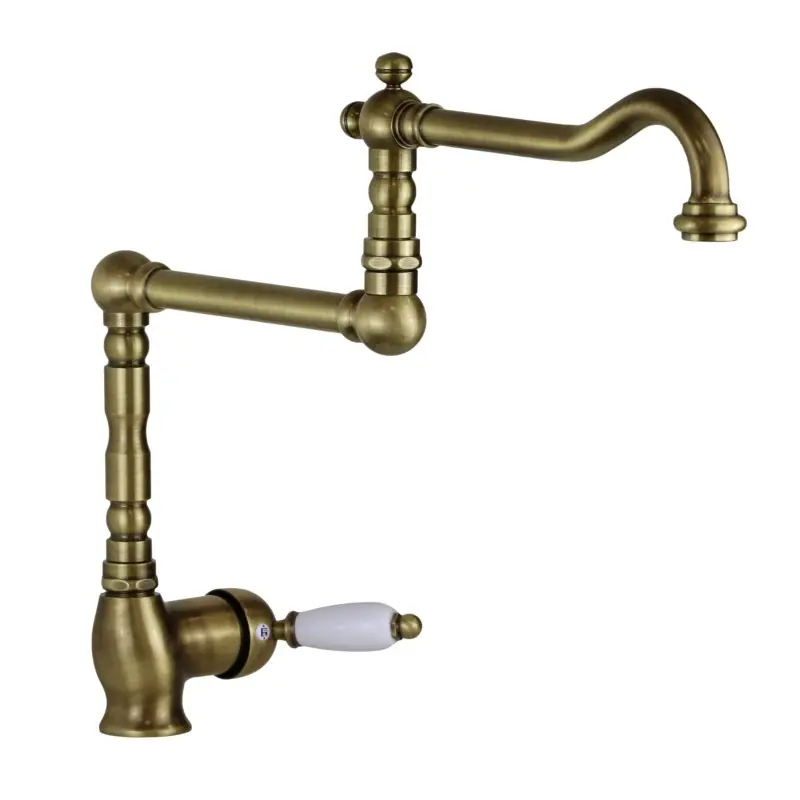 Mitigeur d‘évier de cuisine à poser avec bec articulé couleur bronze Porta & Bini 50463BR