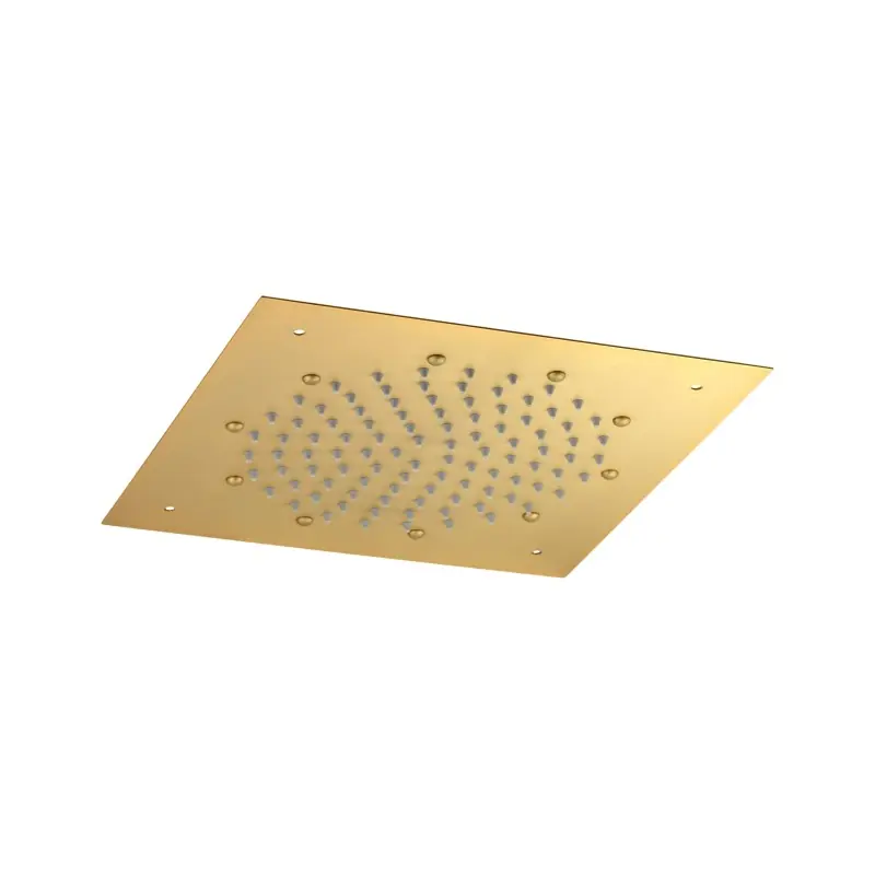 Pommeau de douche encastrable au plafond 30 x 30 cm coloris or brossé Pollini Acqua Design MARTE SD4960303OS