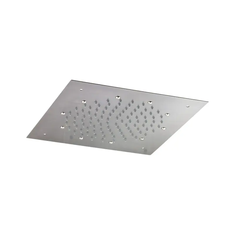 Pommeau de douche encastrable au plafond 30 x 30 cm couleur nickel brossé Pollini Acqua Design MARTE SD4960303NS