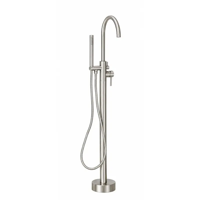 Mitigeur de baignoire sur pied de couleur acier brossé Pollini Jessy CL2166CC3NS