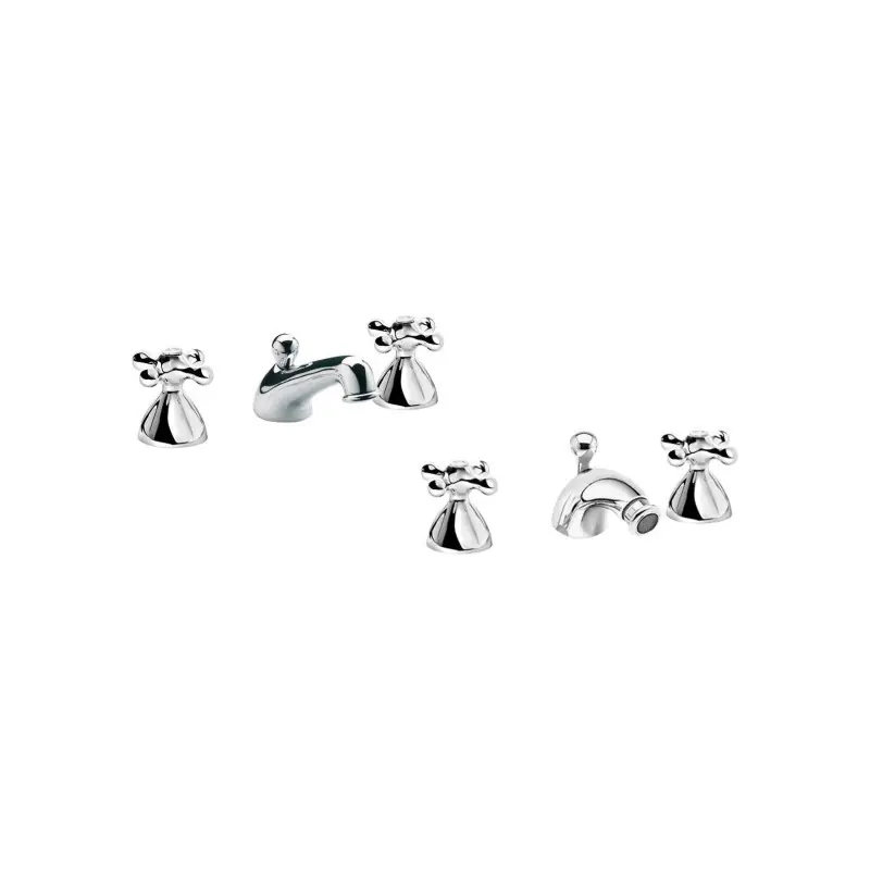 Set Dreiloch-Waschtisch- und Bidetmischer, traditionelles Modell Mamoli Epoca KITEPOCA3