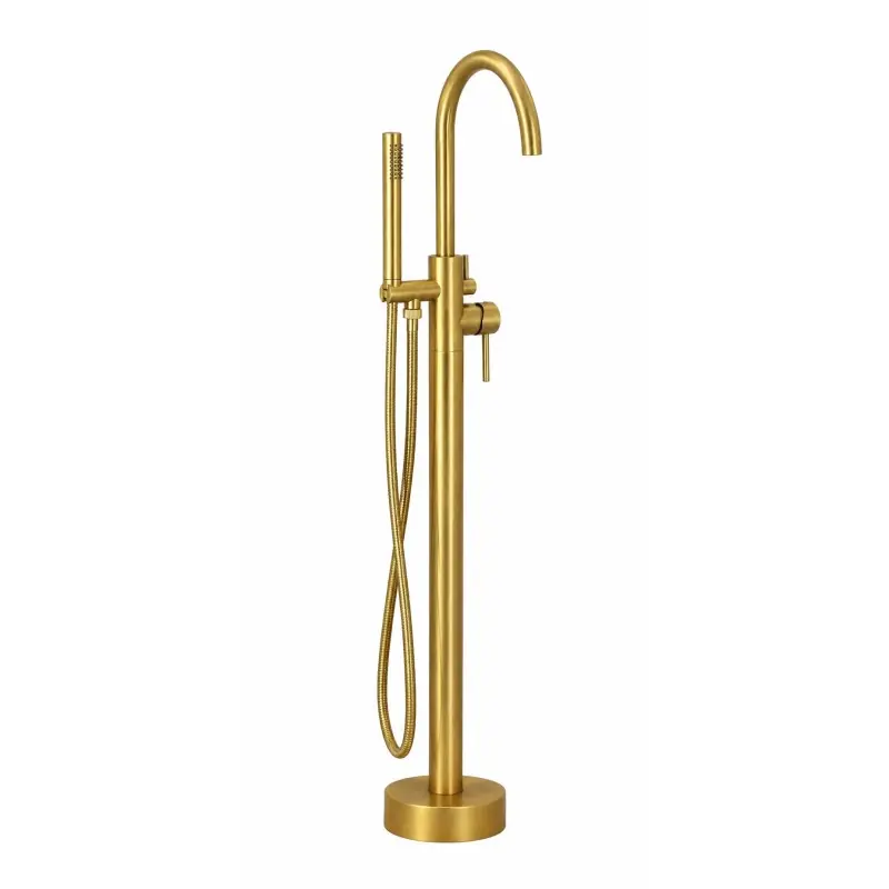 Colonne mitigeur de baignoire pour installation au sol de couleur or brossé Pollini Jessy CL2166CC3OS