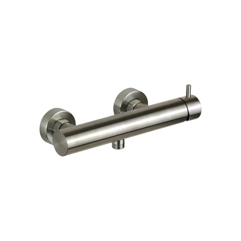 Mitigeur de douche extérieur modèle rond en acier AISI 316 Pollini Jessy Steel MXEDMC16CAS