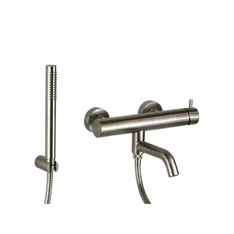 Mitigeur de baignoire extérieur rond en acier AISI 316 Pollini Jessy Steel MXVAMC16CAS