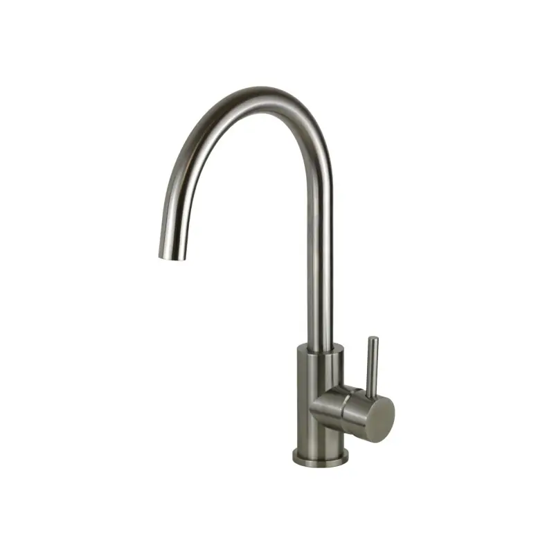 Mitigeur d‘évier de cuisine modèle rond en acier AISI 316 Pollini Jessy Steel MXCUMC16CAS