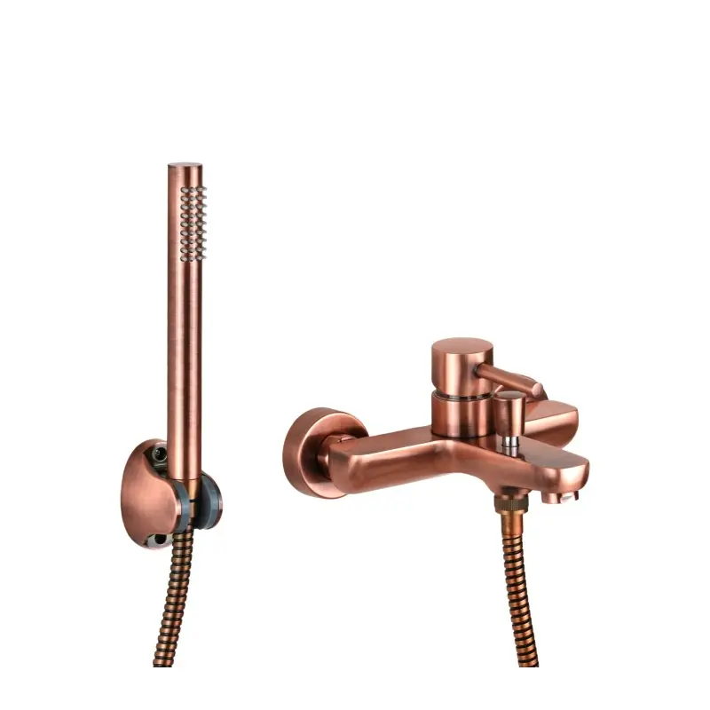 Mitigeur de baignoire couleur cuivre avec set de douche Pollini Jessy MXVAMCMMCRA