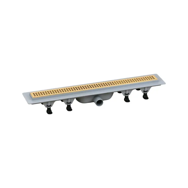 Caniveau de douche 455 x 122 mm de couleur or brossé Vicario DP400-DS1.04