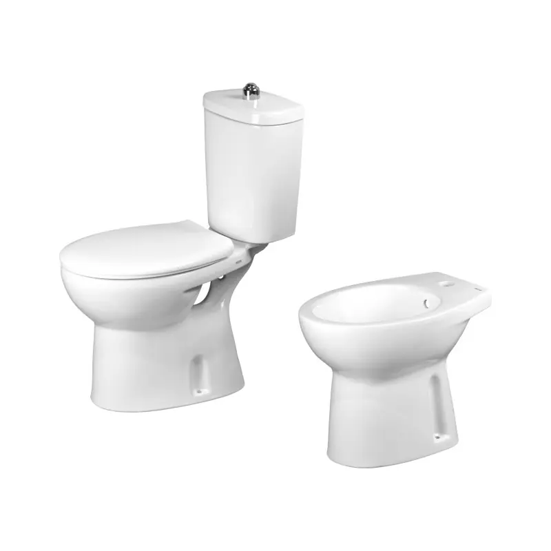 Kit sanitaire avec WC et bidet monobloc, installation au sol, siphon de sol Easy Magic KITEASYM6