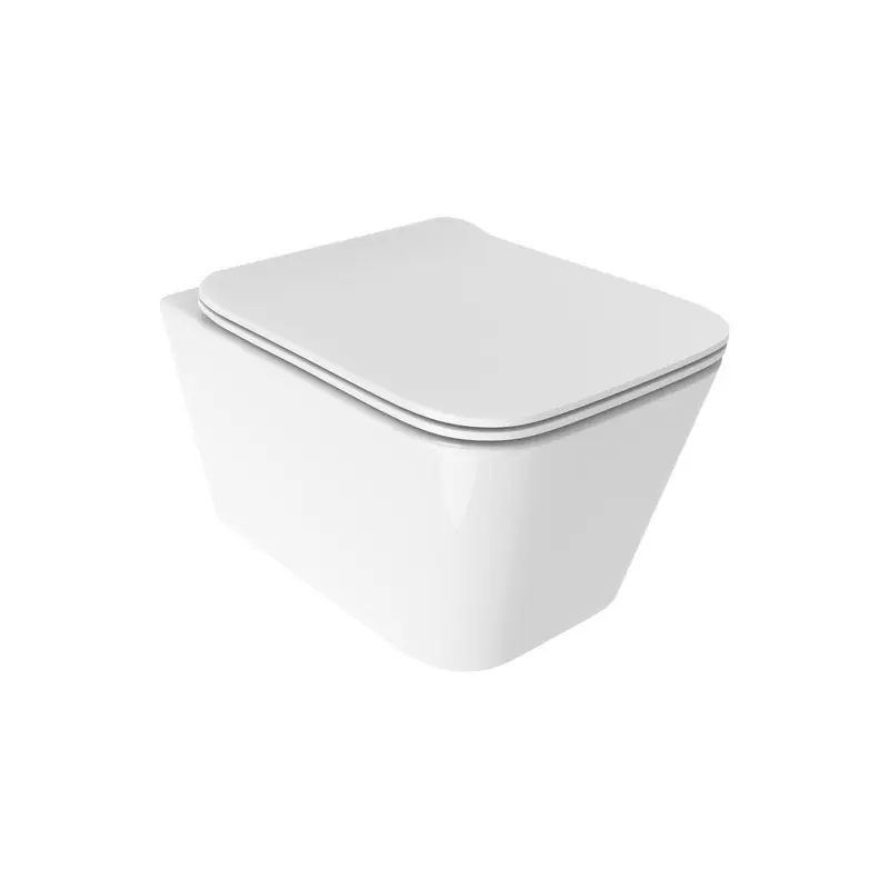 WC suspendu en céramique blanc brillant Ercos Wave BCWAVLVASO0004