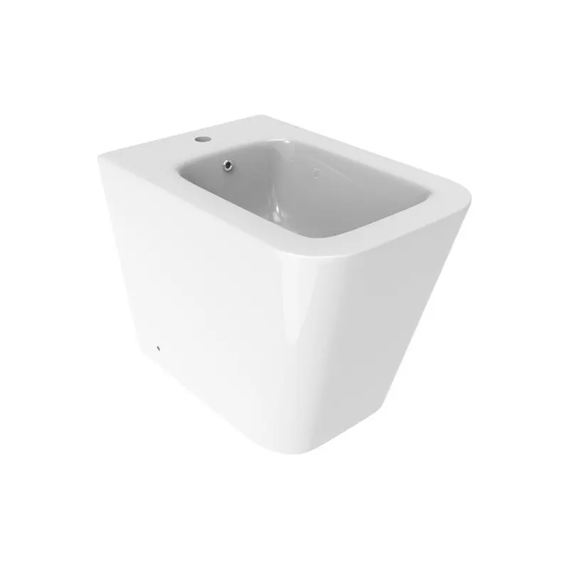 Bidet à poser au ras du mur en céramique blanc brillant Ercos Wave BCWAVLBIDE0003