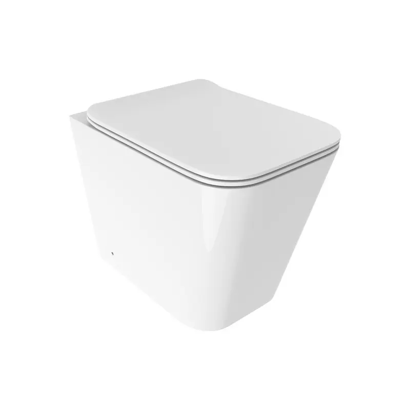 Toilettes sur pied à fleur de mur, couleur blanc brillant avec abattant SoftClose Ercos Wave KITBCWAVLVASO0003