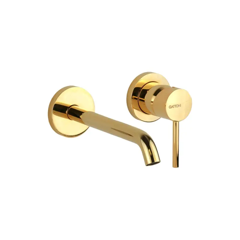 Mitigeur de lavabo mural de couleur or Gattoni Easy 2337/23D0