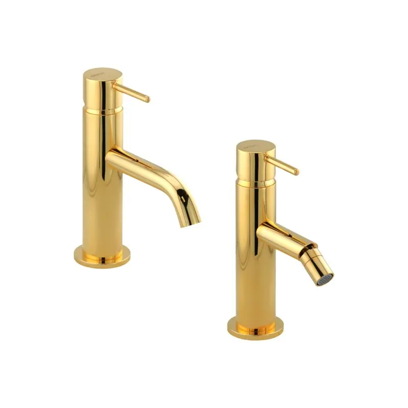 Ensemble de mitigeurs lavabo et bidet couleur or Gattoni Easy KITEASYDO1