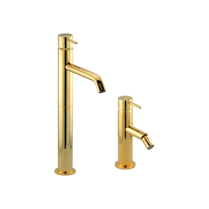 Ensemble mitigeur lavabo haut et bidet couleur or Gattoni Easy KITEASYDO2