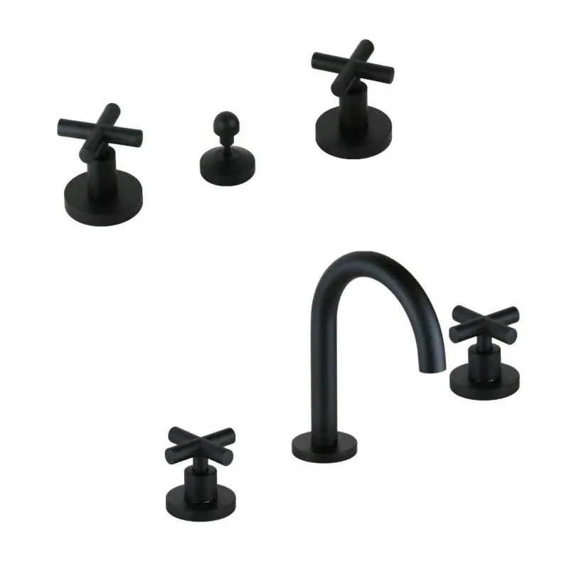 Pack complet de robinetterie trois trous en noir mat Gattoni KITTAOLOS4