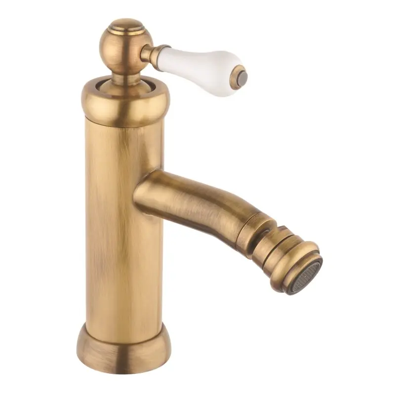 Mitigeur de bidet couleur bronze antique avec levier blanc Piralla Como 0TOF3092A21