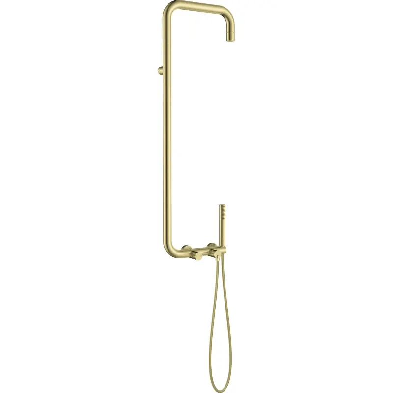 Colonne de douche avec mitigeur mécanique et pomme de douche aérateur de couleur or brossé Deante Silia NQS_R4XM
