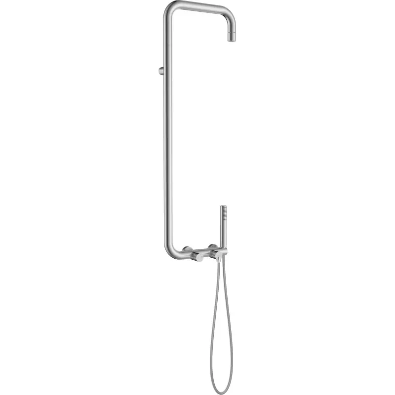 Colonne de douche avec mitigeur mécanique et pomme de douche aérateur couleur acier brossé Deante Silia NQS_F4XM