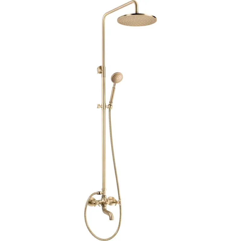 Colonne de douche avec mitigeur de baignoire en laiton brossé Deante Temisto NAC_M1QT