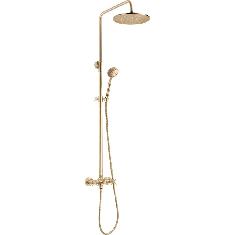 Colonne de douche avec mitigeur mécanique 2 voies coloris laiton brossé Deante Temisto NAC_M4QT