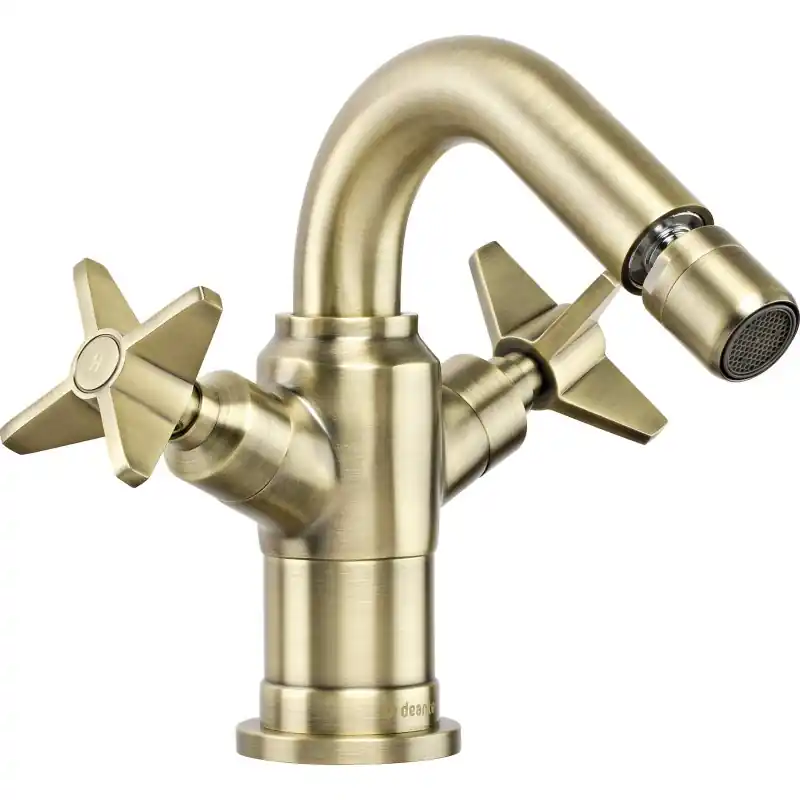 Mitigeur de bidet monotrou avec double levier de couleur laiton brossé Deante Temisto BQT_M30D