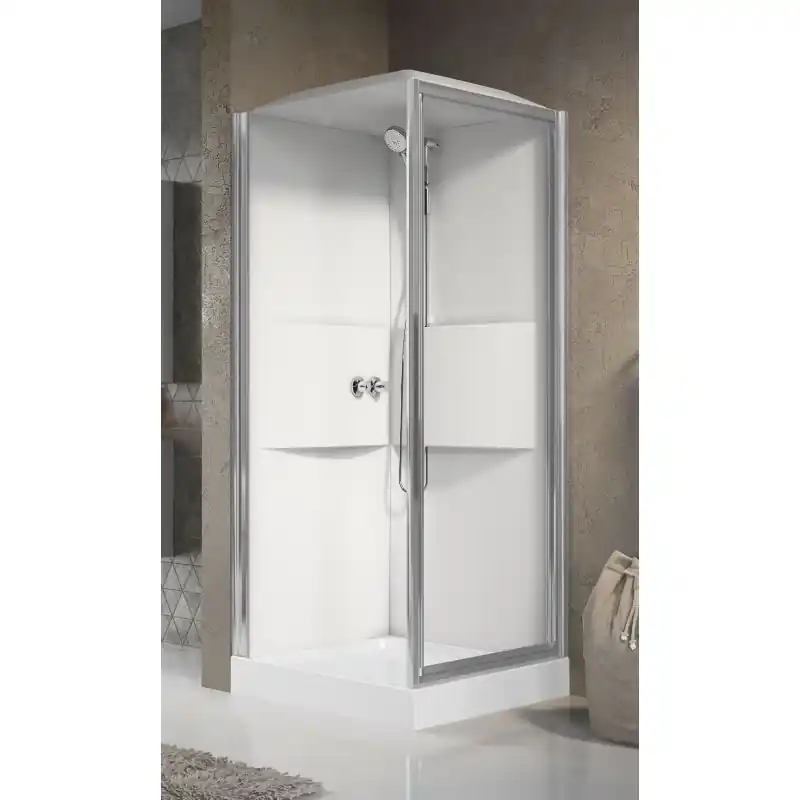 Cabine de douche multifonction 80x80 1 porte battante version standard Novellini Media 2.0 GF ME2GF80M-1AB