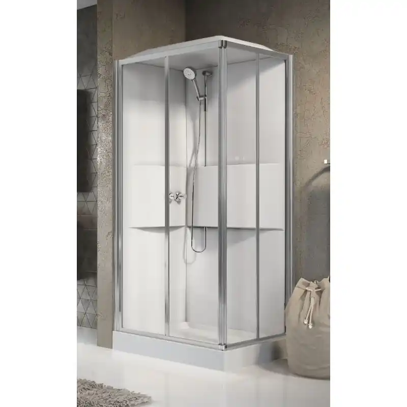 Cabine de douche multifonction 100 x 80 2 portes coulissantes et 2 portes fixes Novellini Media 2.0 A ME2A100M-1AB
