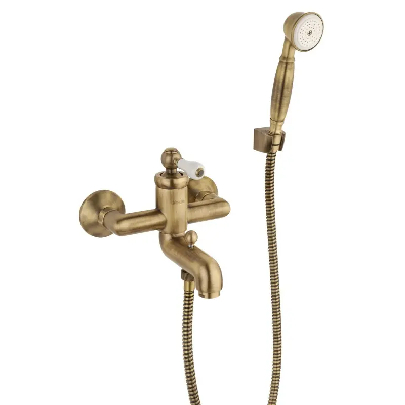 Mitigeur de baignoire de couleur bronze antique complet avec set de douche Piralla Como 0TOF3002A21
