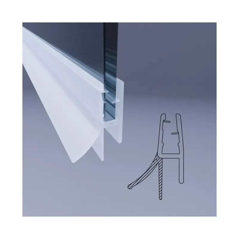 Joint d‘étanchéité incurvé pour paroi de douche sous porte en verre de 6 mm Novellini jolly R50JOL-TR