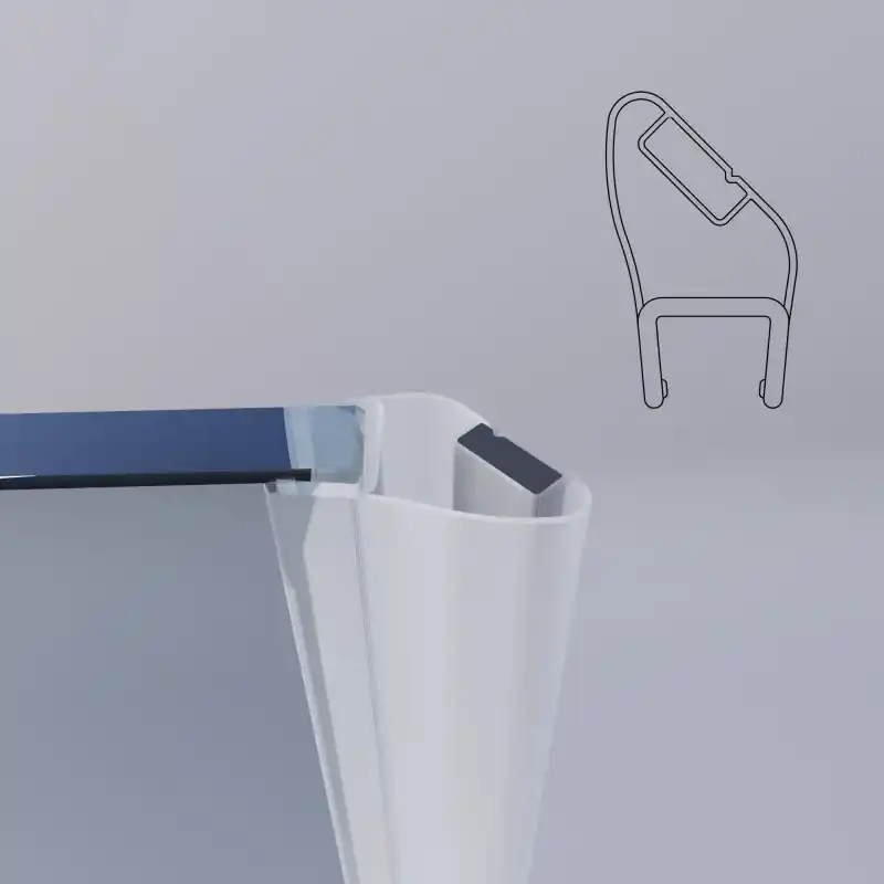 Joint magnétique vertical transparent pour parois de douche Novellini R10BNMOA1-TR